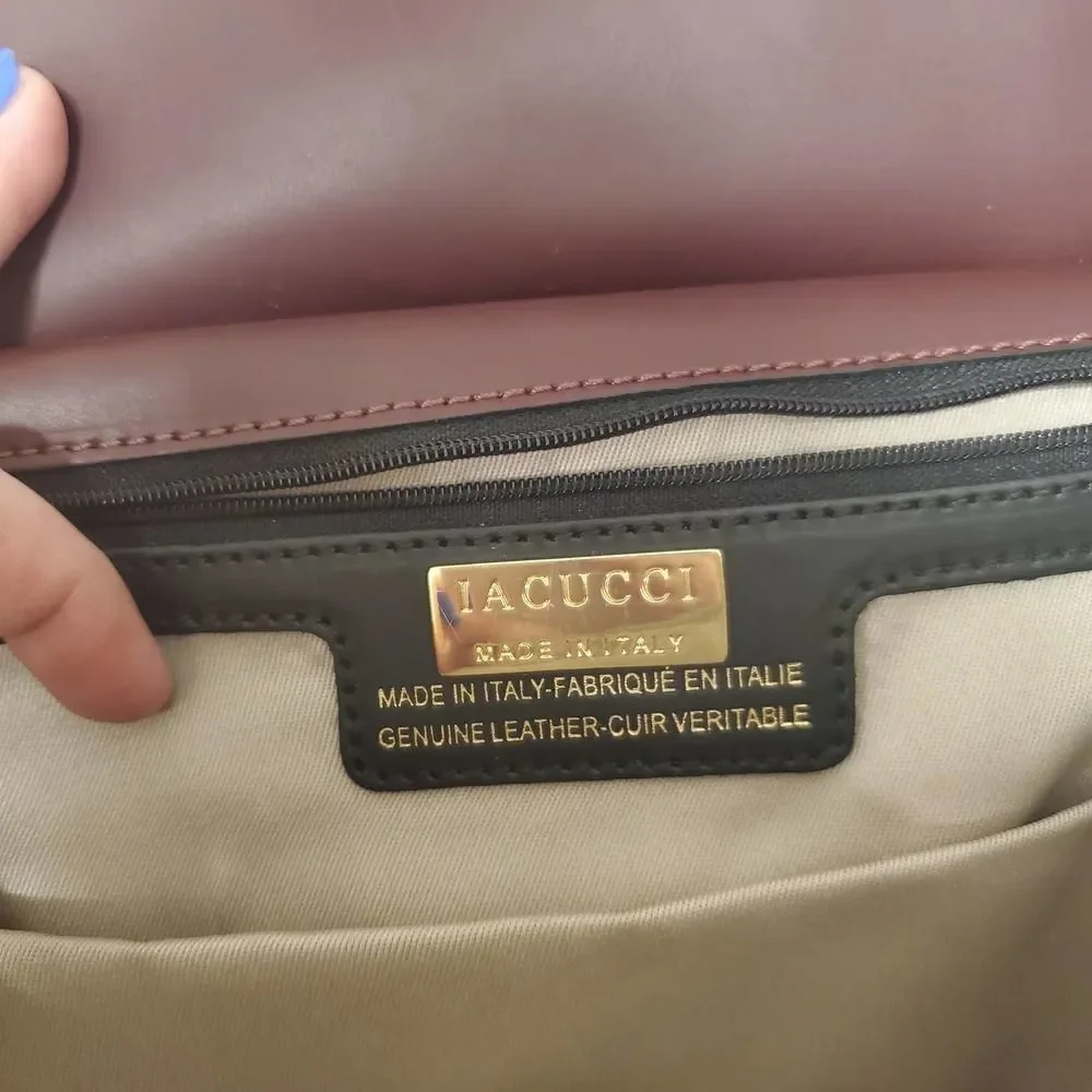 Iacucci Leather Color Block Handbag - Picture 5 of 6